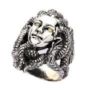 Snake Head Gorgon Medusa Sterling Silver Gothic Ring