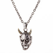 Japanese Hannya mask devil gothic skull necklace