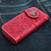 Red Indian Genuine Leather Biker Wallet