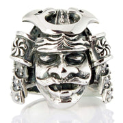 Japanese Samurai Mask Sterling Silver Ring