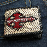 real snake skin cross biker wallet
