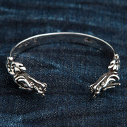 Sterling Silver Dragon Cuff Bracelet